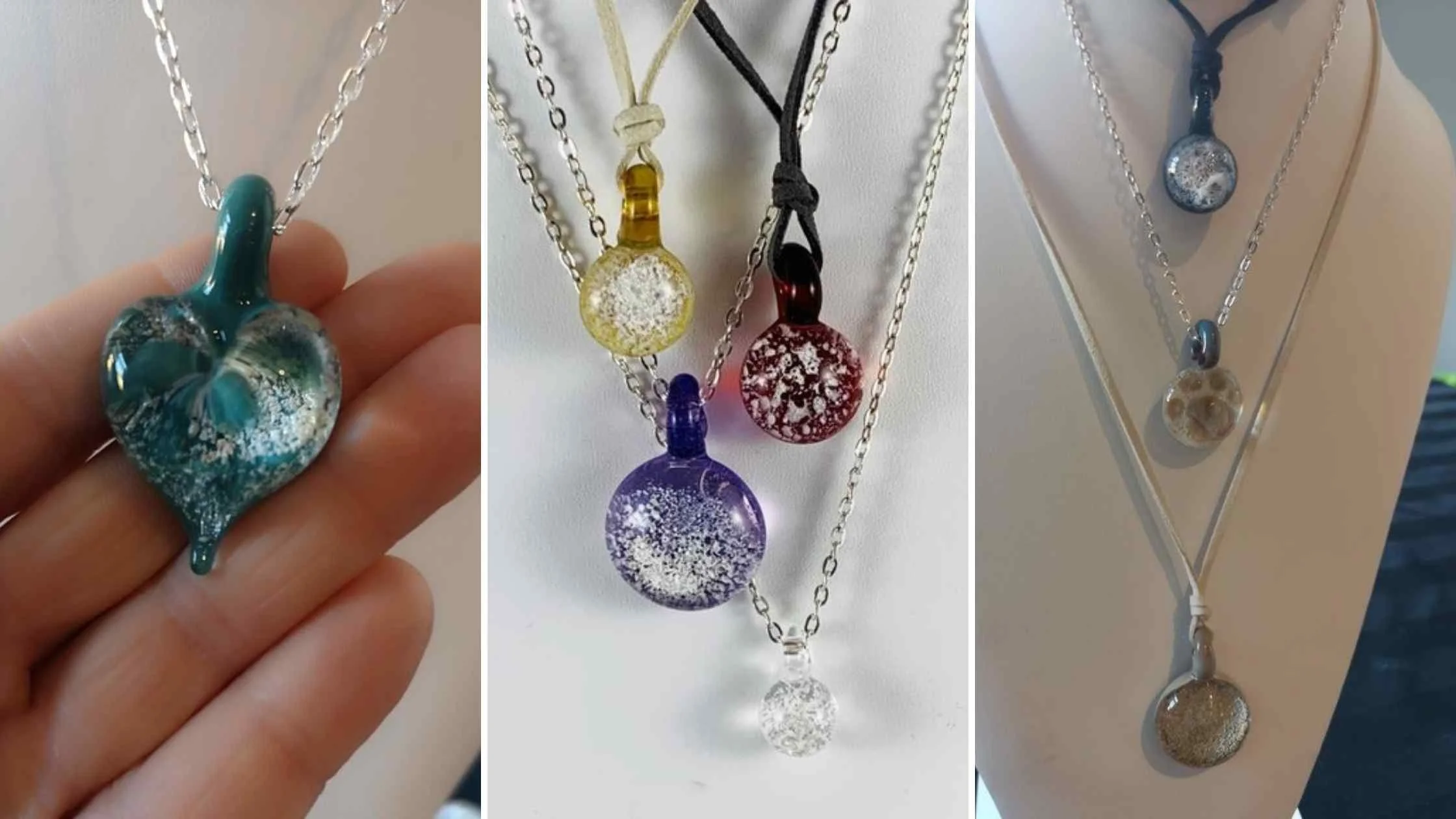 Dogs ashes top into a necklace